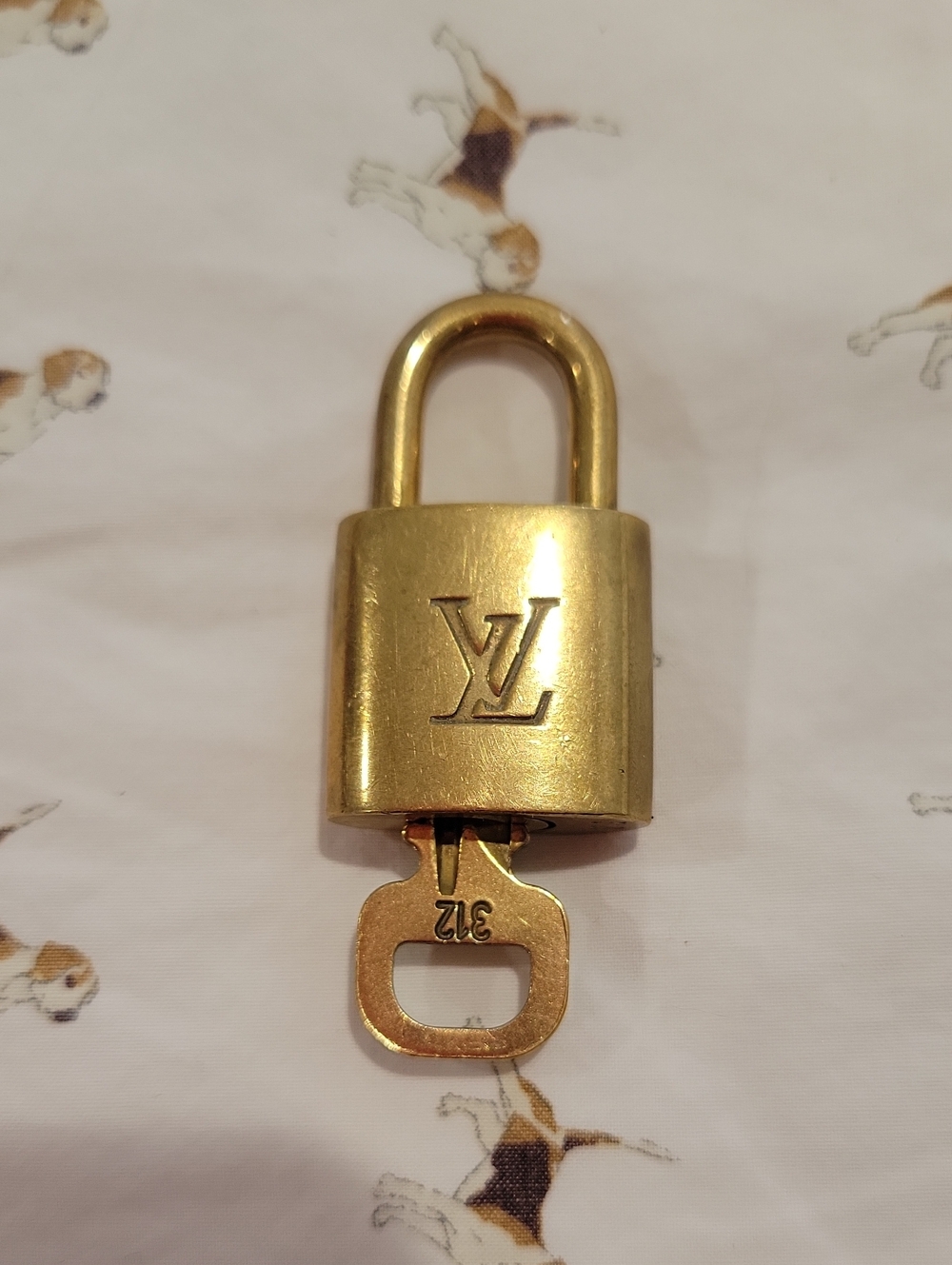 Louis Vuitton Gold LV Padlock Key Holder